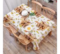 DALEXHM Table Cloth Wipe Clean Rectangular, wipeable tablecloths,Dining Table Cover for Kitchen Outdoor Garden Table,animal，A highland cow with flower crown decoration, repeat design with au,54x72 in