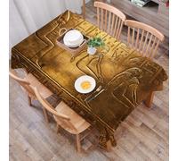 DALEXHM Table Cloth Wipe Clean Rectangular, wipeable tablecloths,Dining Table Cover for Kitchen Outdoor Garden Table,Egyptian, Egyptian Hieroglyphics Ancient Texts Logografis,54x72 in