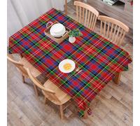 DALEXHM Table Cloth Wipe Clean Rectangular, wipeable tablecloths,Dining Table Cover for Kitchen Outdoor Garden Table,Red Plaid,Scottish Traditional Skirt Pattern Tartan Motif Abstract Square,54x72 in