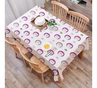 DALEXHM Table Cloth Wipe Clean Rectangular, wipeable tablecloths,Dining Table Cover for Kitchen Outdoor Garden Table,Hedgehog, Colorful Pointy Animals with Cute Faces Doodle Flowers Imag,54x72 in