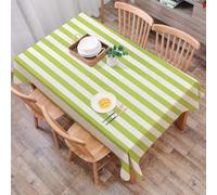 DALEXHM Table Cloth Wipe Clean Rectangular, wipeable tablecloths,Dining Table Cover for Kitchen Outdoor Garden Table,Lime Green Horizontal Stripes Simplistic Watercolor Paintbrush Large Line,54x72 in