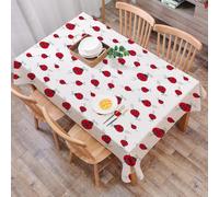 DALEXHM Table Cloth Wipe Clean Rectangular, wipeable tablecloths,Dining Table Cover for Kitchen Outdoor Garden Table,Ladybugs, Ladybug with Swirls and Dot Wings1,54x72 in