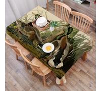 DALEXHM Table Cloth Wipe Clean Rectangular, wipeable tablecloths,Dining Table Cover for Kitchen Outdoor Garden Table,Wild ducks, reeds and ducks in the water in the natural habitat show the,54x72 in