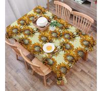 DALEXHM Table Cloth Wipe Clean Rectangular, wipeable tablecloths,Dining Table Cover for Kitchen Outdoor Garden Table,floral motif blue wallpaper green decor colorful kaleidoscope texture orn,54x72 in