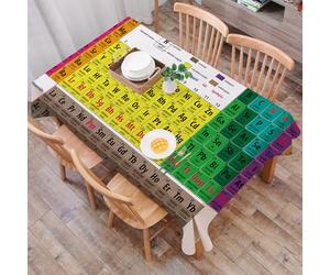DALEXHM Table Cloth Wipe Clean Rectangular, wipeable tablecloths,Dining Table Cover for Kitchen Outdoor Garden Table,Periodic table of elements, a comprehensive chart with color classificati,54x72 in