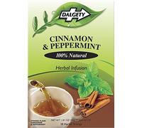 Dalgety Cinnamon and Peppermint Herbal Infusion 6x40g Cartons (6 Pack) 100% Natural, Caffeine Free Tea (Total 108 Teabags) ; Delicious and Packed with Unique Health Benefits