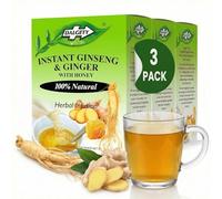 Dalgety Instant Ginseng and Ginger Tea With Honey - Herbal Infusion, 100% Natural, Caffeine Free Tea - Helps Build Your Immune System and Boosts Energy (3 Pack - Total 54 Teabags)
