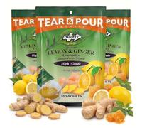 Dalgety Instant Lemon & Ginger Tea Bags - Herbal Infusion Pouches 270g Bag (Total 30 Sachets) Cartons 100% Natural, Caffeine Free Tea; Delicious and Packed with Unique Health Benefits