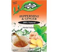 Dalgety Peppermint and Ginger Herbal Infusion 40g Cartons (3 Pack) 100% Natural, Caffeine Free Tea (Total 54 Teabags); Delicious and Packed with Unique Health Benefits