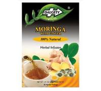 DALGETY Moringa with Ginger Herbal Tea. Healthy and Delicious Herbal Infusion. 20 TEABAGS PER Carton. 100% Natural Ingredients. Real Caribbean Tea. Product of The UK.