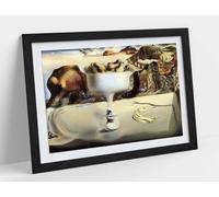 Dali Apparition of Face and Fruit Dish on a Beach Framed Wall Art Picture Print - A2 - Black Frame