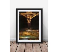 Dali Christ On The Cross Framed Wall Art Picture Print - A2 - Black Frame
