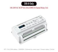 DALI DMX 8-Channel Relay Unit LED Segment Display 100-240VAC 8CH*16A DH8 DT7 DALI-2 Certified DMX512 Standard Protocols