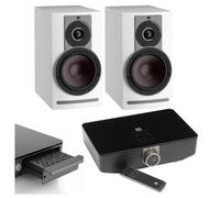 DALI Rubicon 2 C White Active Bookshelf Speakers (Pair) with Sound Hub / BluOS Module