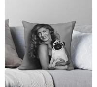 Dalida France Pulldog Square Pillowcase Polyester Linen Velvet Pattern Zip Decor Home Cushion Case