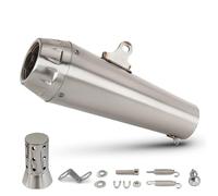 DALIDAK 51mm 60mm Universal Motorcycle Exhaust ARRO Muffler Tail Pipe For Z750 Z900 R15 R6 CBR600RR NC750X 450SR ADV350 FORZA350 ZX6R(SILVER 60MM)