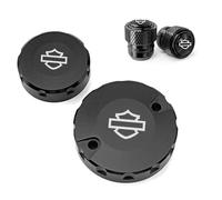 DALIDAK Fit For Harley Pan America PA1250 ADV 1250 PANAMERICA Special Motorcycle Accessories Front Rear Brake Fluid Reservoir Cap Valve Caps(Black-Combo (3pcs))