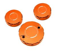 DALIDAK Fit For K-T-M 1390 Super Adventure R S Evo 1390 SAS 1390 Super Duke R GT Evo Aluminum Motorcycle Front Rear Brake Fluid Reservoir Cap(Orange-Combo (3pcs))