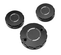 DALIDAK Fit For K-T-M 1390 Super Adventure R S Evo 1390 SAS 1390 Super Duke R GT Evo Aluminum Motorcycle Front Rear Brake Fluid Reservoir Cap(Black-Combo (3pcs))