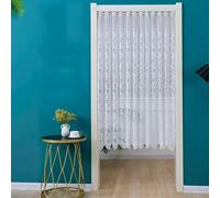 Daliena Embroidered Net Curtain Made of Lace Short Curtain Modern Style Bistro Curtain Can Be Shortened in Width Eye-catching Kitchen White (W x H 90 x 45 cm) 1 Piece