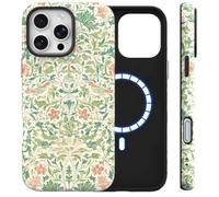 DALIHEBO Vintage Botanical Phone Case for iPhone 16 Pro Max, Green Floral Garden Magnetic Cover-08