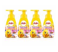 Dalin Foam Soap for Kids Mixed Berries Forest Fruits Fragrance 4 Pack 200ml, Hypoallergenic Hand Wash, Paraben & SLS Free Daily Use Soap for Sensitive Skin