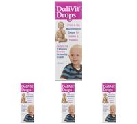 Dalivit Multivitamin Drops - Vitamins Suitable for Babies Toddlers & Children Aged 6 Weeks+ - Daily Essentials a Baby or Infant - Vegan Formula with A, D2, B1, B2, B3, B6, & C Combination (25ml)