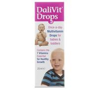 Dalivit Multivitamin Drops - Vitamins Suitable for Babies Toddlers & Children Aged 6 Weeks+ - Daily Essentials a Baby or Infant - Vegan Formula with A, D2, B1, B2, B3, B6, & C Combination (25ml)