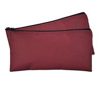 DALIX Bank Bags Money Pouch Securi Deposit Utility Zipper Coin Bag Maroon 2 Pack