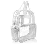 DALIX Clear Backpack Small Black Purple Royal Navy Blue Hot Pink Gold Grey Green Red Teal, White, S, Bp-002-white