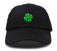 DALIX Four Leaf Clover Hat Baseball Cap St. Patrick's Day Cotton Caps, Black, One size