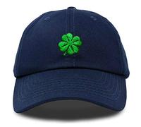 DALIX Four Leaf Clover Hat Baseball Cap St. Patrick's Day Cotton Caps, Navy Blue, One size