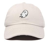DALIX Ghost Embroidery Dad Hat Baseball Cap Cute Halloween, Beige, One Size