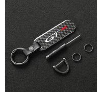 DaLizA Car Key Chain, for Peugeot gtline gt gti 508 5008 3008 208 2008 308 Key Ring Carbon Fiber Keychain Rotating Horseshoe Rings Anti-lost Buckle With Logo Accessories,GT-A