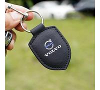 DaLizA PU Leather Car Keychain Fashion Keyrings For Volvo XC classic XC4AC0 XC60 XC90 C30 V40 V60 V90 Keychain Accessories,Noble Black-A
