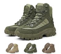 Dallader Boots, Mens Orthopedic Support Anti-Puncture Work Boots Waterproof Anti-Sprain Hiking Shoes, Men's Waterproof Side Zipper Outdoor Combat Boot, for Outdoor Hiking/Camping (Green,8)