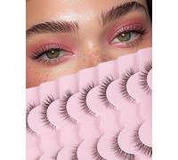 DALLAIS Cat Eye Lashes Natural Lashes Look Like Extensions Clear Band Lashes Mink Lashes Weak Fox Eye Lashes Packs of 7 Pairs