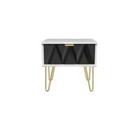 Ready Assembled 2 U Dallas 1 Drawer Bedside (Ready Assembled) in Black Ready Assembled 2 U Black