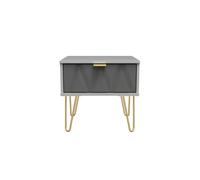 Dallas 1 Drawer Bedside (Ready Assembled) Ready Assembled 2 U Mid Grey One Size