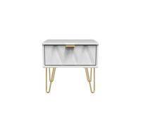 Dallas 1 Drawer Bedside (Ready Assembled) Ready Assembled 2 U White One Size