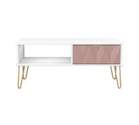 Dallas 1 Drawer Coffee Table (Ready Assembled) Ready Assembled 2 U Dusty Pink One Size