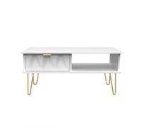 Dallas 1 Drawer Coffee Table (Ready Assembled) Ready Assembled 2 U White One Size