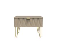 Dallas 1 Drawer Wide Side Table (Ready Assembled) Ready Assembled 2 U Light Brown One Size