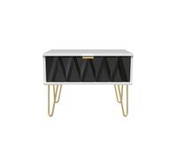 Dallas 1 Drawer Wide Side Table (Ready Assembled) Ready Assembled 2 U Black One Size