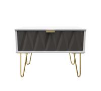 Dallas 1 Drawer Wide Side Table (Ready Assembled) Ready Assembled 2 U Dark Grey One Size