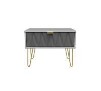 Dallas 1 Drawer Wide Side Table (Ready Assembled) Ready Assembled 2 U Mid Grey One Size