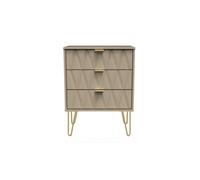 Dallas 3 Drawer Midi Sideboard In Mushroom (Ready Assembled)