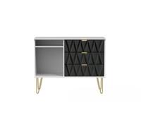 Dallas 3 Drawer Tv Unit In Deep Black & White (Ready Assembled)