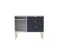 Dallas 3 Drawer Tv Unit In Indigo Matt & White (Ready Assembled)