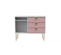 Ready Assembled 2 U Dallas 3 Drawer TV Unit (Ready Assembled) in Dusty Pink Ready Assembled 2 U Dusty Pink
